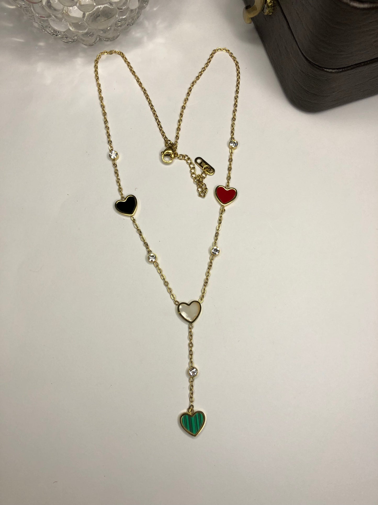 Multicolor Hearts Stainless Steel Necklace – Elegant and Colorful Necklace for Stylish Looks