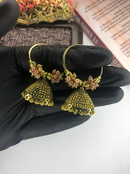 Handcrafted Antique Jhumka Earrings, Traditional and Elegant – Timeless Earrings for Girls