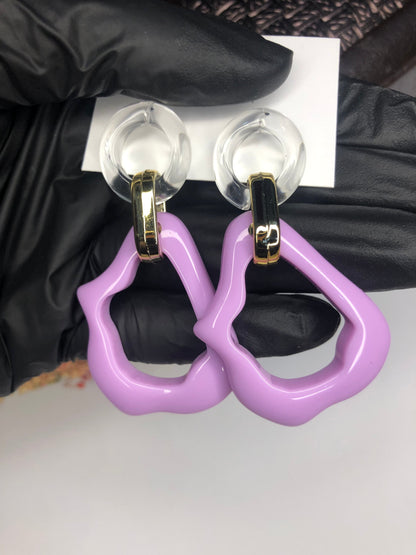 Irregular Enamel Hoop Earrings – Stylish Earrings for Girls