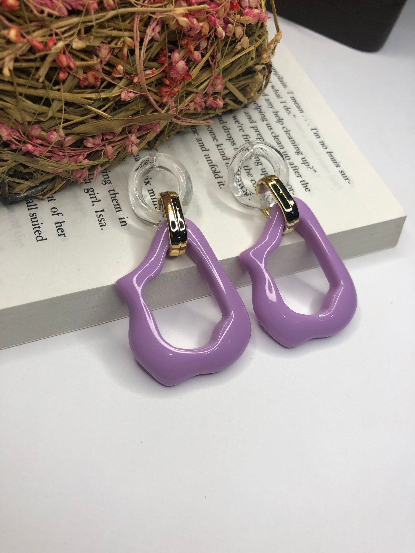 Irregular Enamel Hoop Earrings – Stylish Earrings for Girls