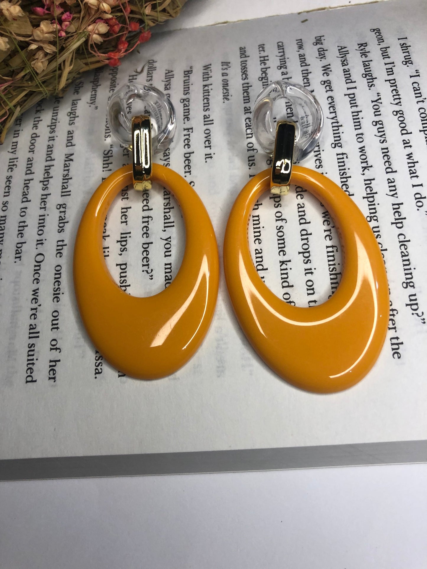 Orange Costume Fashion Earrings – Trendy Earrings for Girls