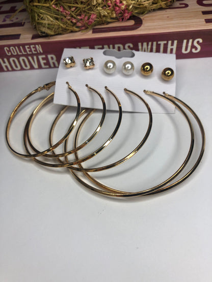 Combo Stud and Hoop Earrings Pack – Pack of 3 Pair Earrings and 3 Pair of Studs