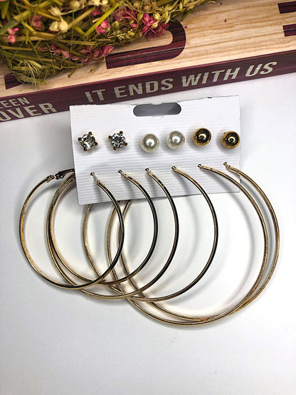 Combo Stud and Hoop Earrings Pack – Pack of 3 Pair Earrings and 3 Pair of Studs